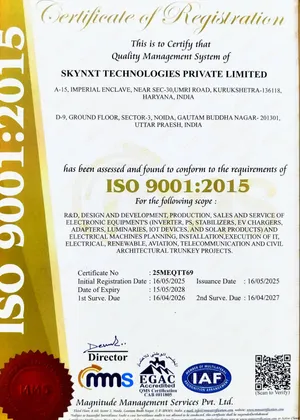 ISO 9001:2015 certificate preview